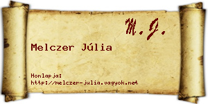 Melczer Júlia névjegykártya
