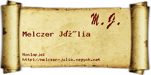 Melczer Júlia névjegykártya